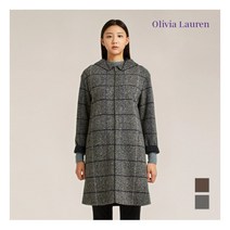 올리비아로렌 체크 후드 집업 코트 VOCEAWW9381