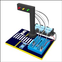상세설명참조 3색 소형 LED 신호등 브레드보드 7W4A21A1, 1개