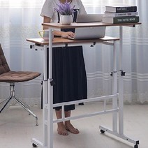 높이조절책상 초등책상 미니책상 각도조절책상 스탠딩책상 높낮이조절책상 1인용컴퓨터책상 중고등학생책상 높은책상 높낮이 스탠워크 키다리 서서일하는책상 리프트 스탠딩데스크 컴퓨터 공부 키높이, 고급형오크