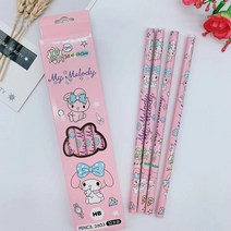 신학기연필셋트 12-60 개 Sanrio 나무 카와이 멜로디 쿠로미 시나모롤 그림 쓰기 학교 용품 문구 도매 새학기선물, 07 B-12PCS