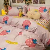 이층침대 2단침대 기숙사침대 귀여운 고급 듀벳 커버 침구 세트 220x240 가족 침대 시트 이불, 18 18