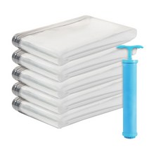 다용도 진공 의류 이불 압축팩 소형 중형 대형 5매 + 압축기, 대형(100x80) 5매+압축기