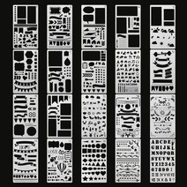 스텐실도안 스크랩북사진 앨범 스탬프에 대한 20 pcs 레이어링 엠보싱 diy 템플릿 편지 para pintura em parede, 하얀