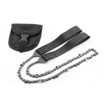 수동 톱 휴대용 생존 체인 톱 비상 캠핑 하이킹 도구 포켓 핸드 툴 파우치 야외 포켓 체인 톱, 이탈리아|Black