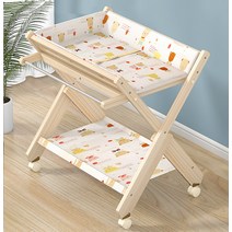 나무 접이식 기저귀 갈이대 교환대 휴대용 허리보호, 원목 수유패드 대왕고래 브라켓 구조