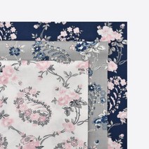 태백섬유 면 평직 30수 직기 퀼트 원단 페이즐리 플라워 3종 홈패션 조각 천, 그레이