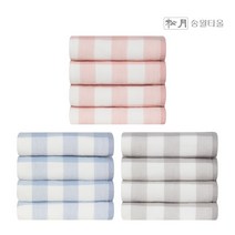 송월타올 거즈양면타월 여름 세면타월 수건답례품 기념수건, 블루 4매, 4개