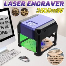 3500W 미니 데스크탑 레이저 조각사 프린터 DIY 로고 마킹 커터 USB 조각 범위 CNC 레이저 조각 기계 WIN 80x80mm