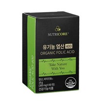 뉴트리코어 유기농 엽산 400 300mg x 60정 1개, 상세페이지 참조, 상세페이지 참조