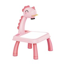 shangren 어린이 그리기 프로젝터 학습 책상 교육 도구 그림 playset 어린이 아트 추적 프로젝터 키트 어린이를위한, 아직도, 공룡 핑크