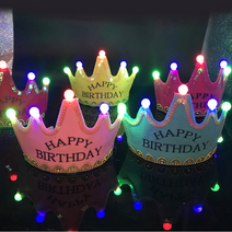 LED 부직포 왕관 생일 안경 생일파티 축하 프로포즈 돌잔치 유치원 종이가랜드 꾸미기 실내디자인 인테리어 데코 파티용품 파티세트, 레드