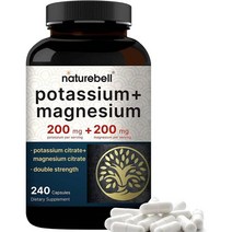 네이처벨 포타슘 칼륨 200mg 마그네슘 200mg 240 캡슐 NatureBell Potassium Magnesium, 1개