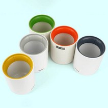 원형 펜꽂이 1P 연필 볼펜 색연필 붓꽂이, 기본, 오렌지