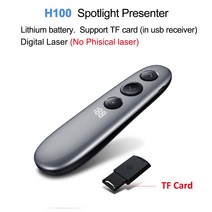 H101 실용적인 스포트라이트 돋보기 디지털 무선 발표자 펜 포인터 PPT 파워 원격 리모콘, 01 H100