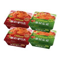 롯데 쉐푸드 볼로네이즈 2개+뽀모도로 2개 기획 파스타 크림 토마토 바질향 즉석요리 스파게티