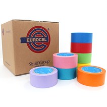 [박스판매] Sicad 유로피안 컬러마스킹테이프 - 파스텔톤 마스킹 /종이테이프/ 미술재료/건축/제본, 블루 12mm X 72개