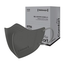 웰킵스 컴포트에어 보건용마스크 대형 KF94, 무드그레이, 1개, 20개입