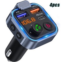 카오디오블루투스핸즈프리 무선 블루투스 차량용 어댑터 5.0 송신 fm MP3 자동차 오디오 수신기 US 고속, 03 FM 4PCS