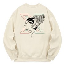 KAN6312 KMC0062 칸우먼 기모 맨투맨 - 크림