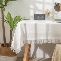 포토테이블보 ins풍 가볍고 럭셔리 고급스러움 레이스 화이트 면마 책상보 직사각형 티테이블 라운드테이블 매트, T 그리드 화이트, 90X120Cm(긴테이블)