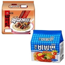 팔도 비빔면멀티(5입)1팩 + 농심 사천 짜파게티멀티(4입)1팩 봉지라면 야식 간식 인기라면 라면모음, 9봉