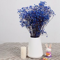 화병 도자기 유리 돌 말린 아기 숨결 꽃 꽃다발 다채로운 흰색 안개꽃 자연 건조 웨딩 장식 북유럽 홈, 02 no vase_02 40-60g
