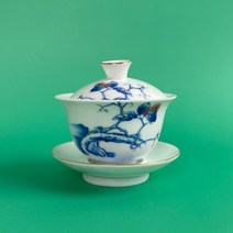 ZG85 골드테두리 백자 나무열매 개완 개합잔 찻잔 120ml 다기 개완 개합잔 뚜껑찻잔 중국찻잔 티, CK 본상품선택