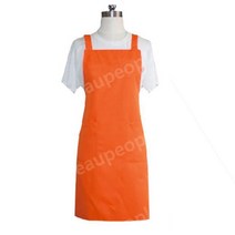 앞치마 맞춤형 로고 크리에이티브 스트랩 앞치마 데일리 숄더 앞치마 샵 작업복 심플 디자인, 70x75, 주황색