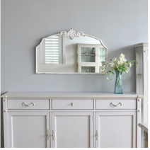 [꼬떼따블] 프렌치 엔틱 화이트 벽거울 화장대거울 EM42505