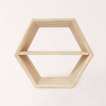 sioncompan위즈독서대 육각 진열장 2단 슬라이드 베이직 선반 오픈형장식장 원목 가구 DIY 벽걸이 미니 수납장--SC, 이상품보내주세요
