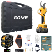 GOME 충전식 전지가위 무선 전동가위 나무 가지치기 고지가위 과수 전정가위, 프리미엄 60mm 4.0Ah(배터리2개)