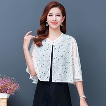 쉬폰랩원 케이프 판초 숄 레쉬 끈나시원피스 숏 망토 외 여름가디건 여성 여름옷 3769671193