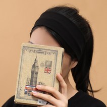 안아픈헤어밴드 반다나 밴딩형 면스판머리띠 블랙-271