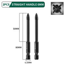 GREENER 4 블레이드 크로스 헥스 타일 드릴링 비트 3-12mm 콘크리트 충격 유리 육각 샹크 하드 도구 키트에, [03] 6mm 2pcs A, 03 6mm 2pcs A