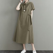미엘미 린넨 반팔 원피스