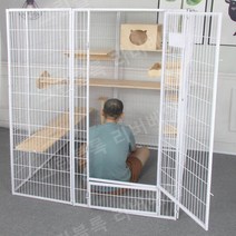 고양이 격리장 길냥이 집 펜스 하우스 반려묘 울타리, 폭 60 x 높이 150 - 흰색 케이지, 360cm