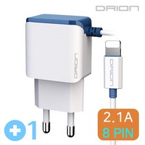 1+1 드리온 2.1A 가정용충전기 케이블 일체형 USB2구 분리형 마이크로5핀 아이폰 8핀 C타입, 아이폰8핀일체형, 2개 1셋트