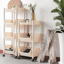 바퀴형 기저귀 정리 보관 선반 바구니 정리대 거치대 기저귀수납, 트롤리 선반 4단