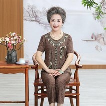 오버핏트레이닝 키작녀 치마 빅사이즈 땀복레깅스 여성용 반팔 티셔츠 바지 중년 할머니용 여름 세트 큰옷 사이즈 루즈핏 스포츠 4XL