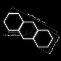 판넬외장재 써모 썸모 사이딩 패널 사용자 정의 벌집 벽 밤 빛 천장 조명 라이트 튜브 세차 워크샵 쇼 룸 홈 인테리어에 대 한라이트 바수월한 작업, 3.09Mx1.18M