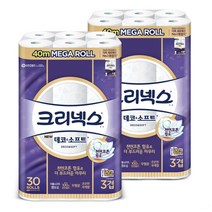 크리넥스 무형광 무표백 에어 엠보싱 3겹 순수천연 펄프 화장지 40m 60롤