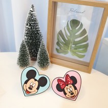 하트 미키 미니 석고방향제 차량용방향제 새차선물, 코튼블러썸, 하트미키, 가로