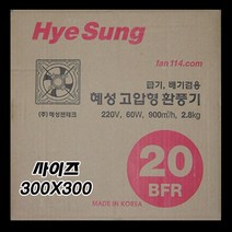 혜성팬테크/사이즈 300 X 300/HV-20BFR/국산 유압식 철환풍기