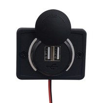 DC 12-24V 자동차 충전기 듀얼 USB 캠핑 캐러밴 내부 나사 범용 3.1A 액세서리 고속, 04 White
