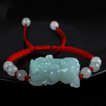 천연옥기 미얀마 에메랄드 A품 빙찰종 콩녹색 족제비 비휴팔찌