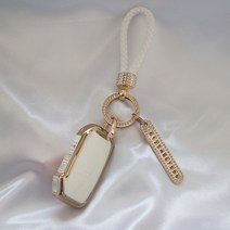 스이웨 기아 전차종 골드라인 스마트키케이스+키홀더+큐빅전화번호판, K4, 화이트