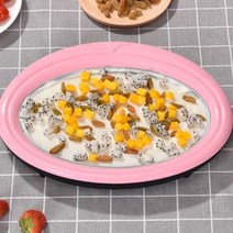 고성능 소프트 아이스크림 기계 제조기 우유 요거트 소프트콘 철판 수제 메이커 머신, 핑크 304 스테인리스접시 1팩아이스크림 파우더