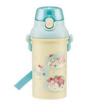 산리오물통 마이멜로디 시나모롤 헬로키티 쿠로미물병 원터치 어린이집 유치원물병 어깨끈물통 480ml
