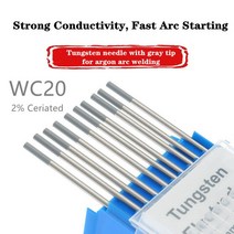 10PCS WT20 WC20 텅스텐 전극 용접봉 10 16 20 24 Tig 용접기 용 32mm, 02 WC20, 06 3.2mm