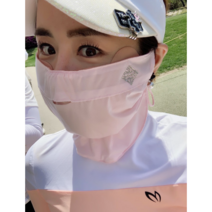 여성 쿨 자외선차단 H2 골프마스크, 블랙